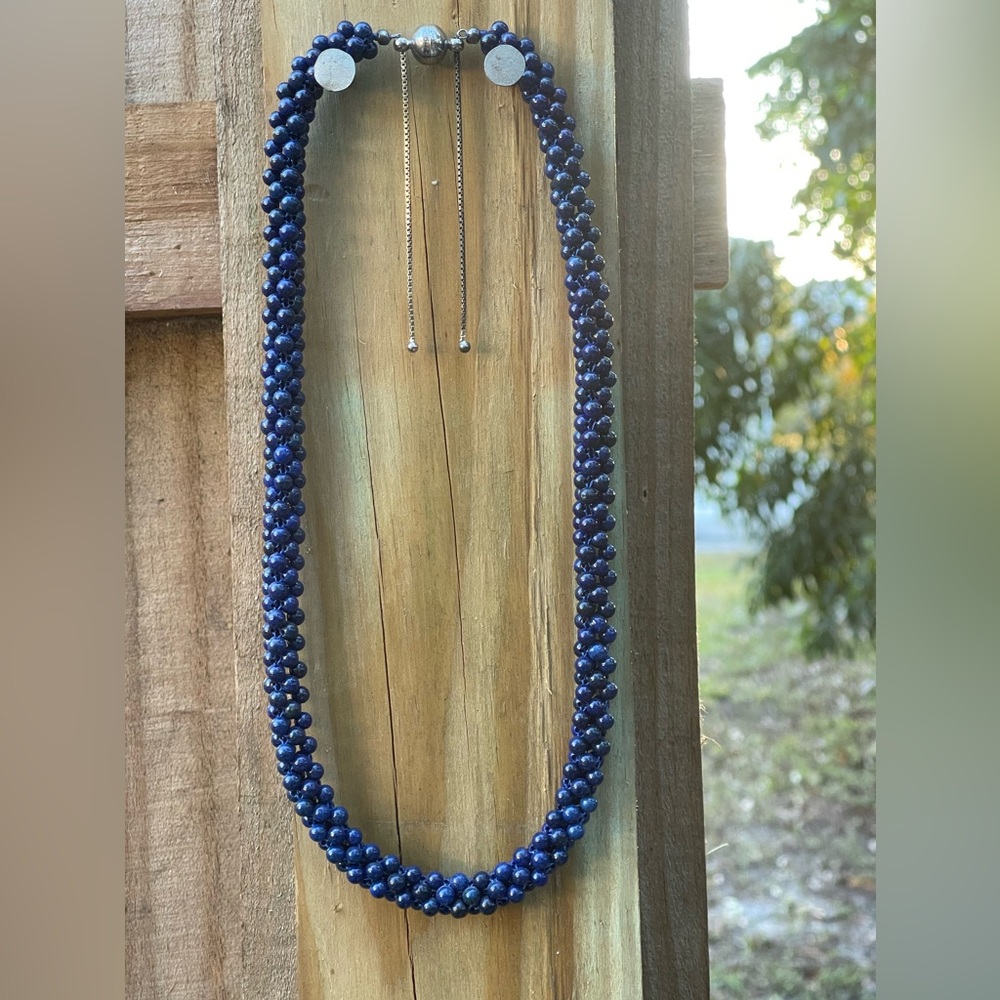 Truly Gorgeous Natural Blue Sapphire Gemstone Gradual Beads Necklace